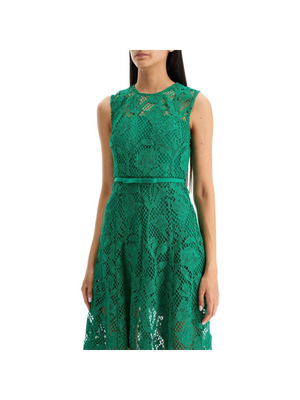 Floral Lace Sleeveless Midi Dress.