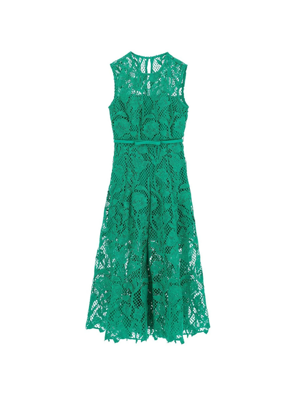 Floral Lace Sleeveless Midi Dress.