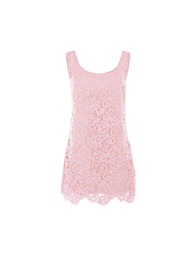 SELF-PORTRAIT-Floral Lace Sleeveless Minidress-JOHN JULIA