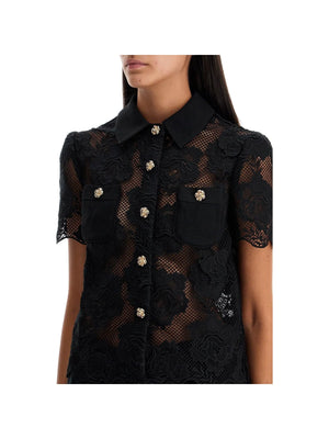 Guipure Lace Button Shirt-Self-Portrait-JOHN JULIA