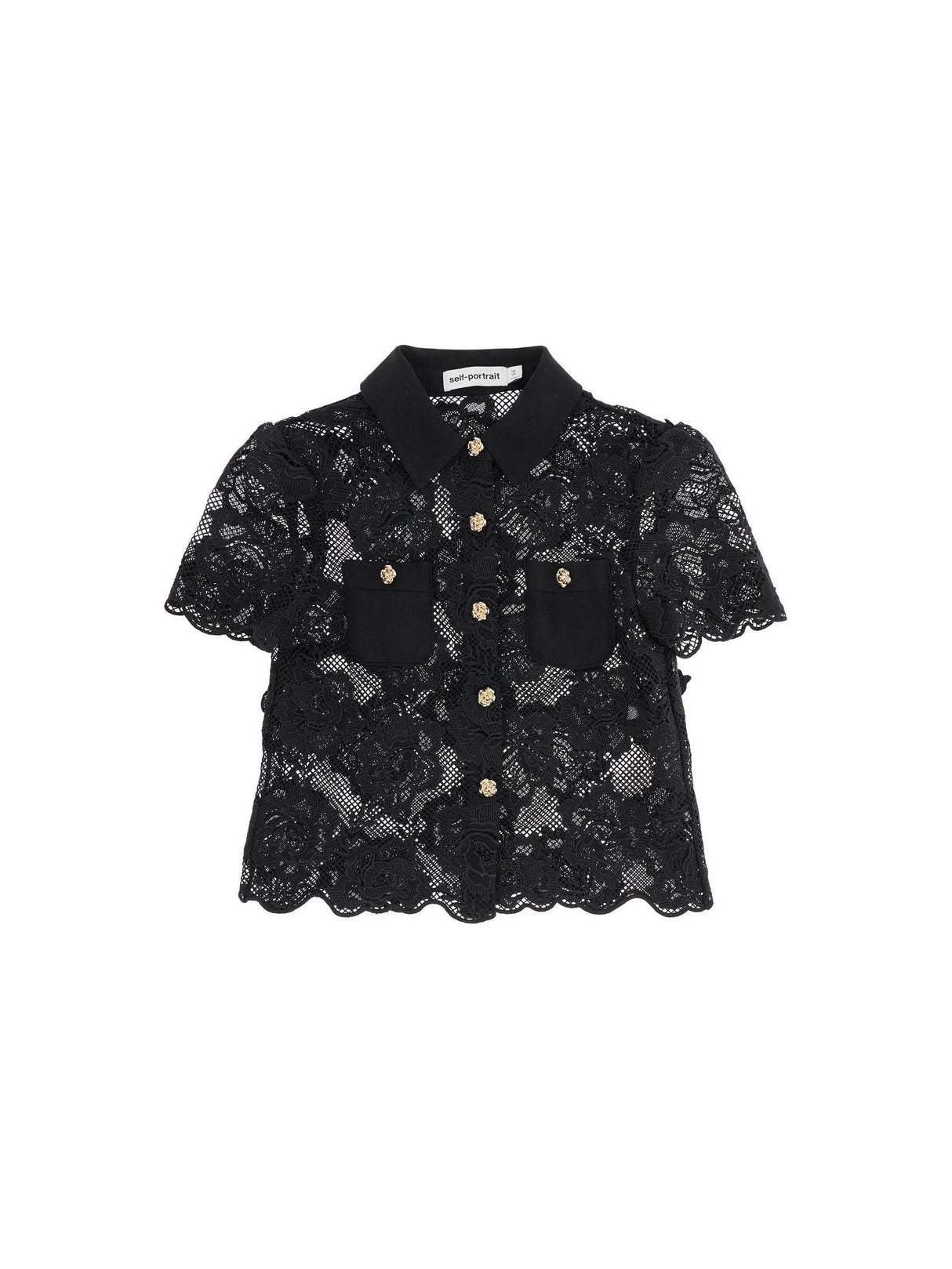 Guipure Lace Button Shirt-Self-Portrait-JOHN JULIA