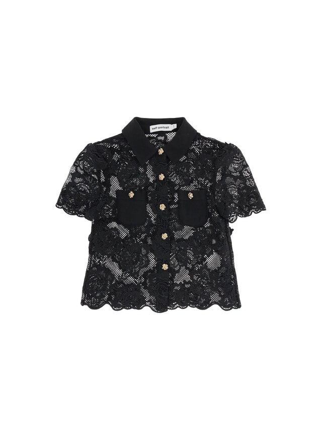 Guipure Lace Button Shirt-Self-Portrait-JOHN JULIA