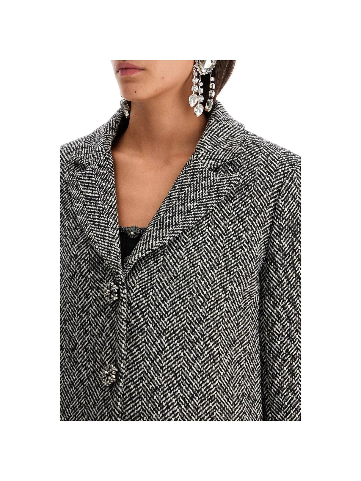 Herringbone Three-button Blazer