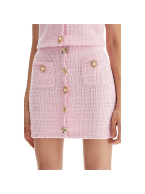 Jewel Button Knit Mini skirt.