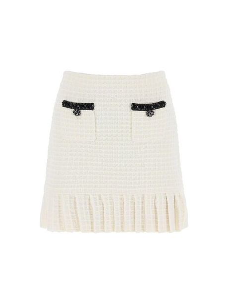 Knitted Mini Skirt With Sequins SELF PORTRAIT JOHN JULIA.