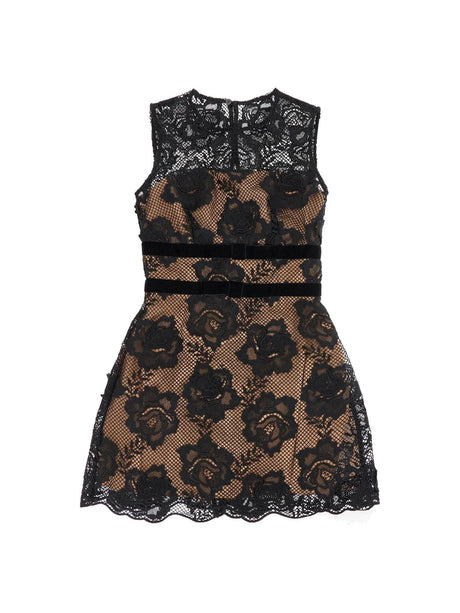 Lace Floral Mini Dress-Self-Portrait-JOHN JULIA