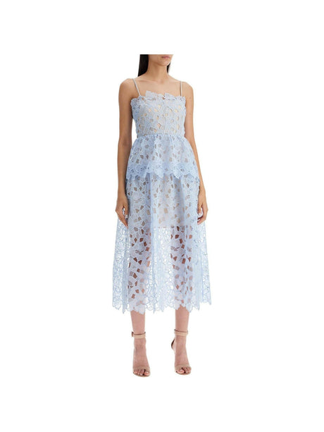 SELF-PORTRAIT-Organza Lace Midi Dress-JOHN JULIA