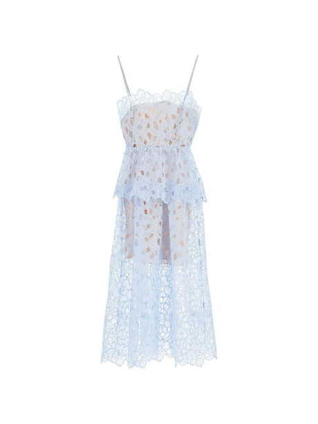 SELF-PORTRAIT-Organza Lace Midi Dress-JOHN JULIA