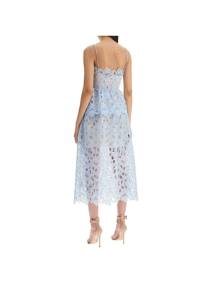 SELF-PORTRAIT-Organza Lace Midi Dress-JOHN JULIA