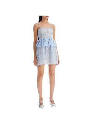 SELF-PORTRAIT-Organza Lace Mini Dress-JOHN JULIA