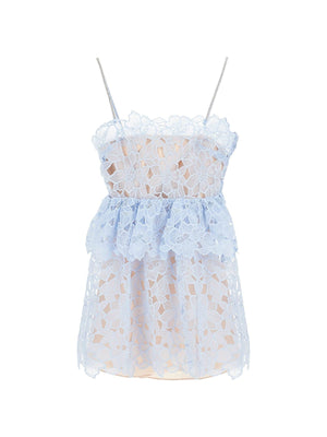 SELF-PORTRAIT-Organza Lace Mini Dress-JOHN JULIA