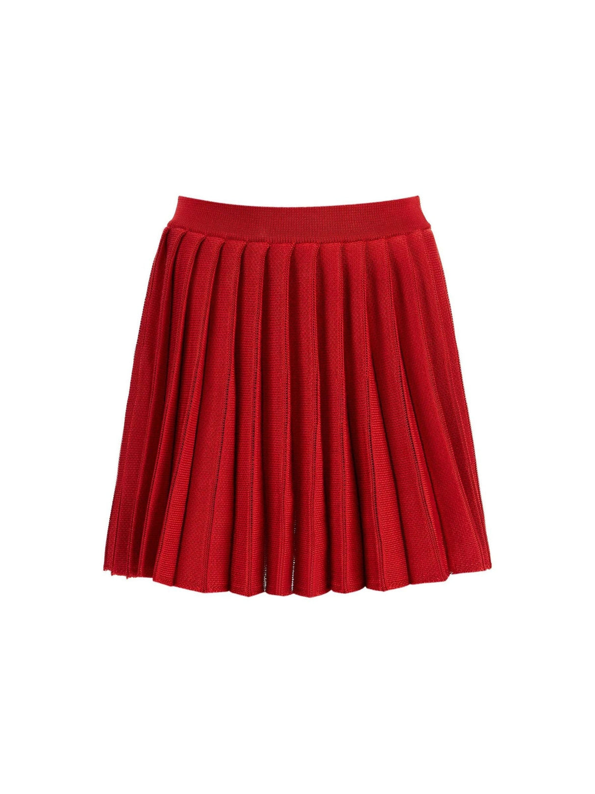 Pleated Knit Mini Skirt