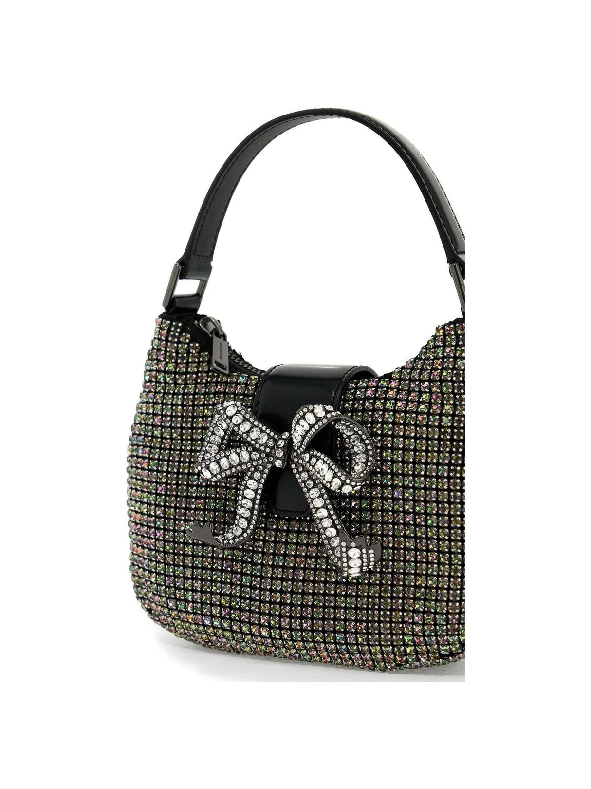 Rhinestone Chainmail Crescent Bag.