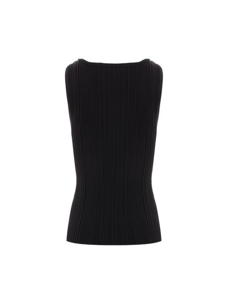 Ribbed Knit Sleeveless Top-SELF-PORTRAIT-JOHN JULIA