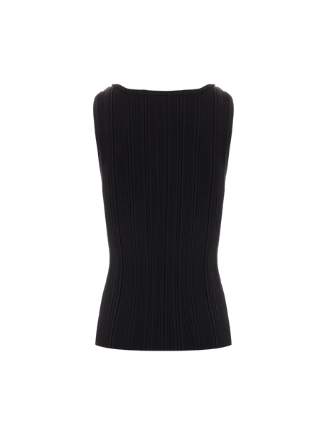 Ribbed Knit Sleeveless Top-SELF-PORTRAIT-JOHN JULIA