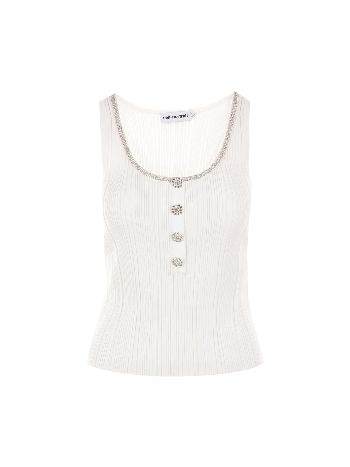 Ribbed Knit Sleeveless Top-SELF-PORTRAIT-JOHN JULIA