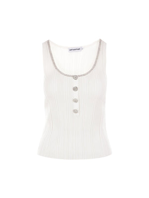 Ribbed Knit Sleeveless Top-SELF-PORTRAIT-JOHN JULIA