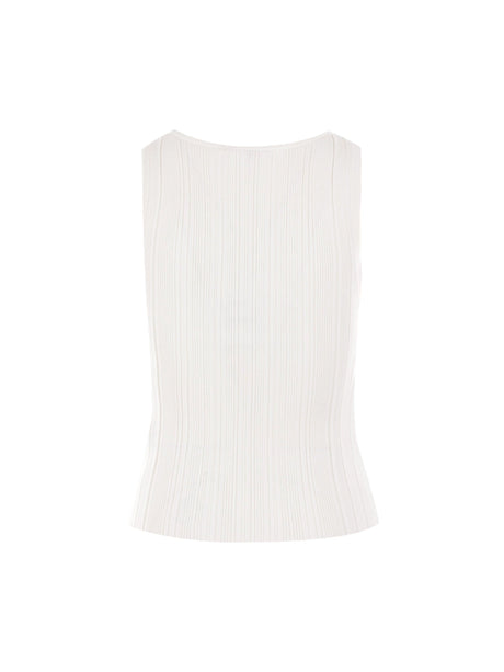 Ribbed Knit Sleeveless Top-SELF-PORTRAIT-JOHN JULIA