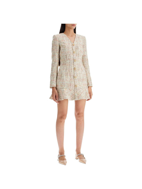 SELF-PORTRAIT-Ruffled Tweed Short Dress-JOHN JULIA