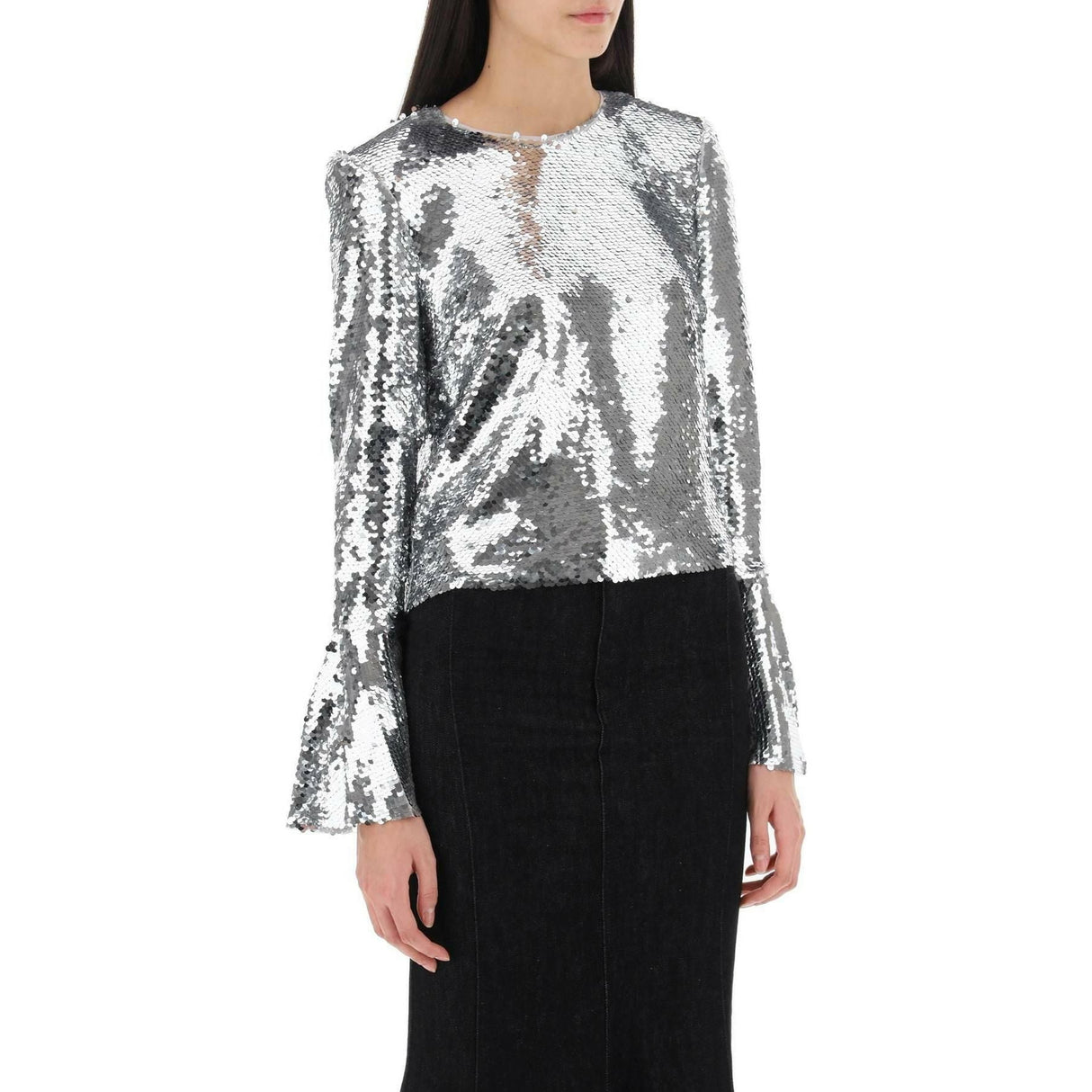 Sequined Cropped Top SELF PORTRAIT JOHN JULIA.