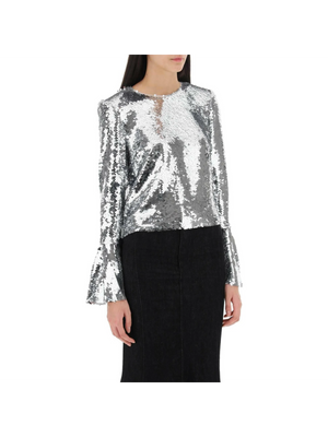 Sequined Cropped Top SELF PORTRAIT JOHN JULIA.