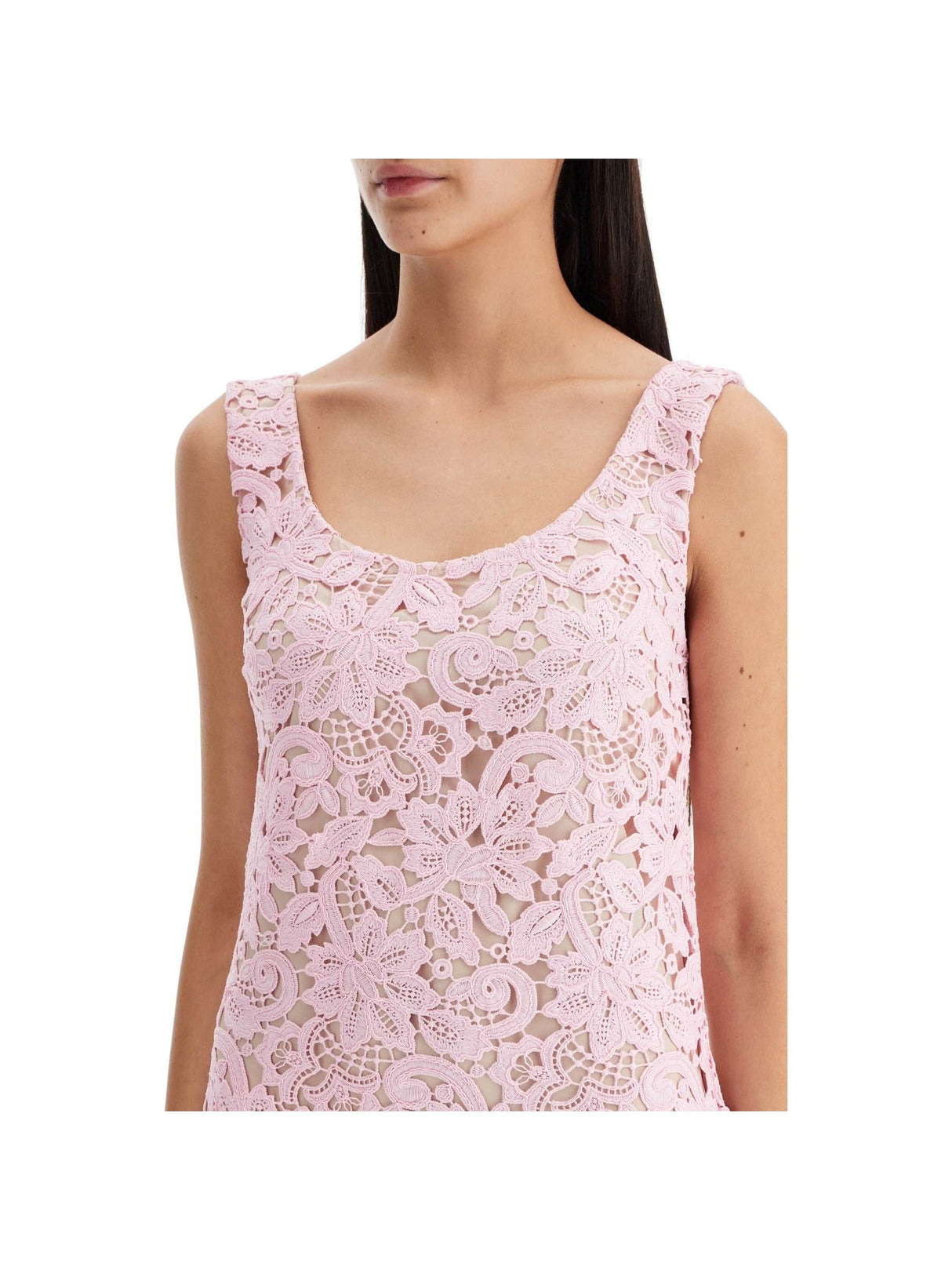 Sleeveless Floral Lace Mini Dress - Women > Clothing > Dresses > Mini