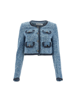 Textured Denim Jacket.