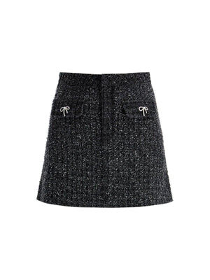 Textured Denim Mini Skirt