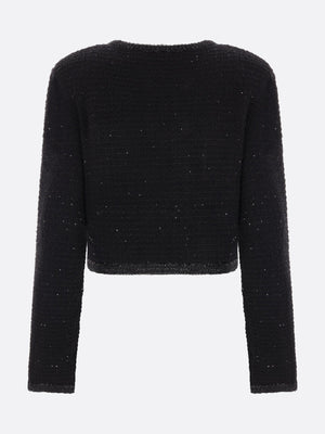 Textured Knit Cropped Jacket-SELF-PORTRAIT-JOHN JULIA