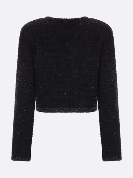 Textured Knit Cropped Jacket-SELF-PORTRAIT-JOHN JULIA