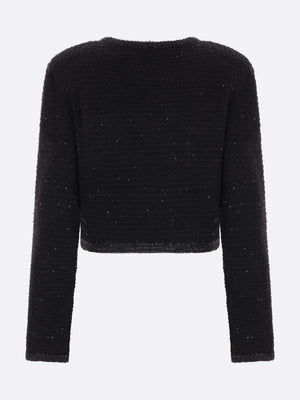 Textured Knit Cropped Jacket-SELF-PORTRAIT-JOHN JULIA