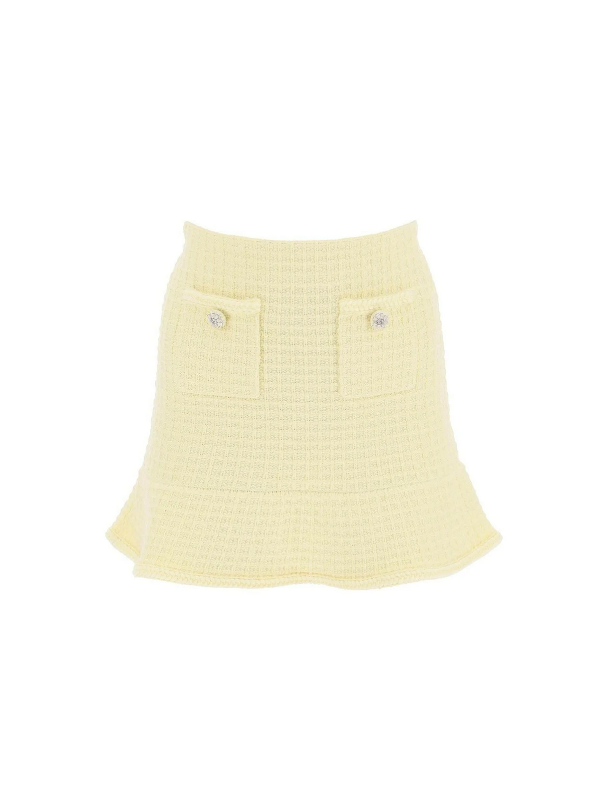 Yellow Textured Knit Mini Skirt SELF PORTRAIT JOHN JULIA.