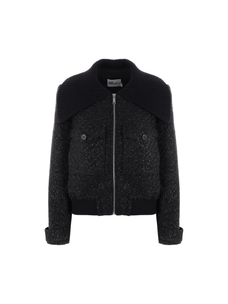 Tinsel Bouclé Bomber Jacket-SELF-PORTRAIT-JOHN JULIA