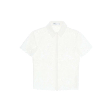 White Cotton Embroidery Button-Down Top SELF PORTRAIT JOHN JULIA.