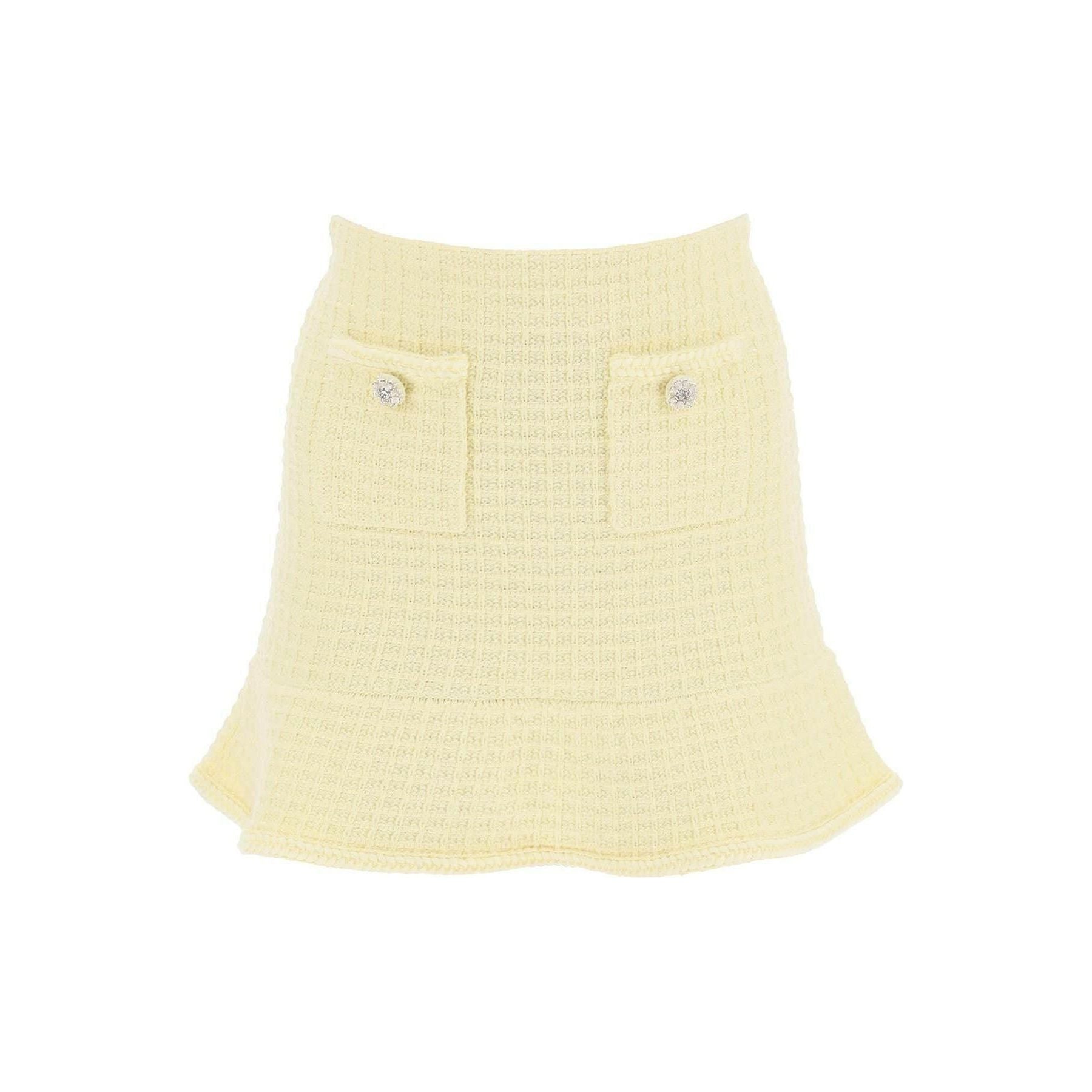 Yellow Textured Knit Mini Skirt SELF PORTRAIT JOHN JULIA.