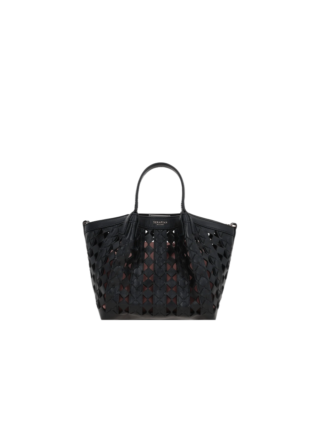 Mosaico See Through Nappa Secret Mini Tote Bag-SERAPIAN-JOHN JULIA