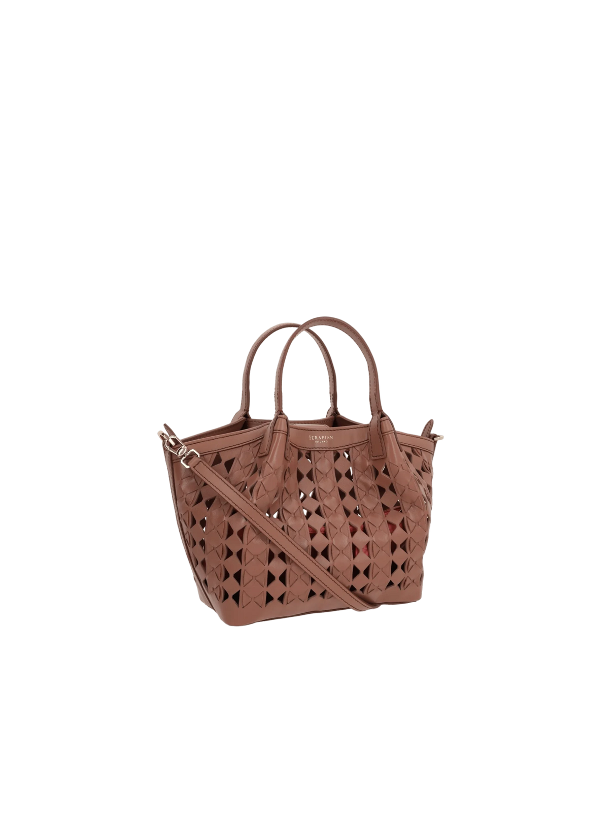 Mosaico See Through Nappa Secret Mini Tote Bag-SERAPIAN-JOHN JULIA