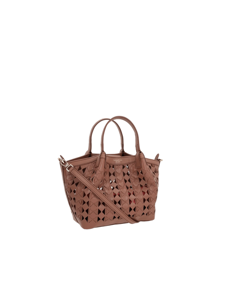 Mosaico See Through Nappa Secret Mini Tote Bag-SERAPIAN-JOHN JULIA