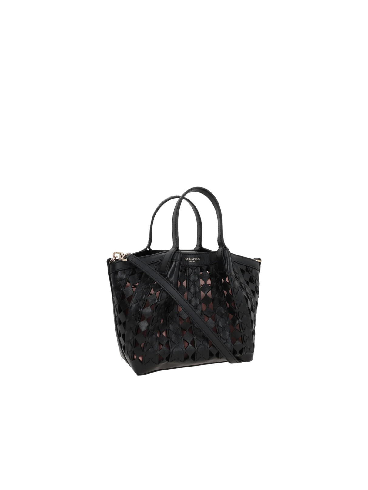 Mosaico See Through Nappa Secret Mini Tote Bag-SERAPIAN-JOHN JULIA