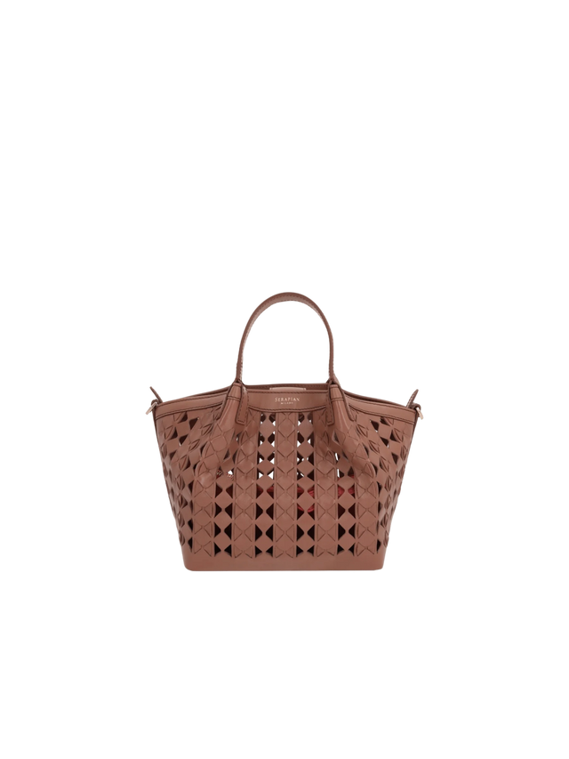 Mosaico See Through Nappa Secret Mini Tote Bag-SERAPIAN-JOHN JULIA