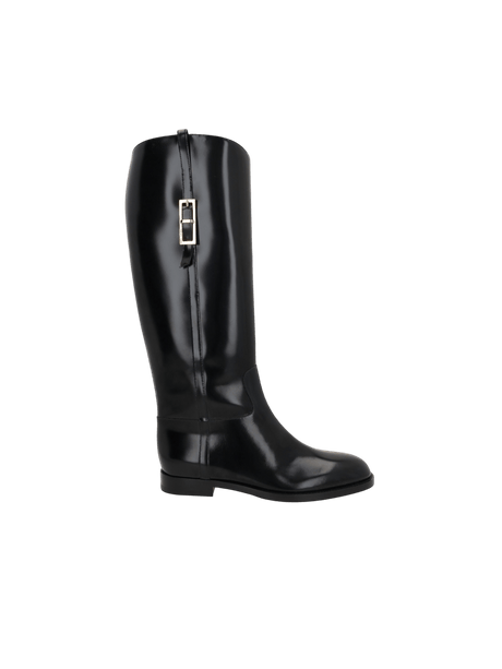 SR Nora Brushed Leather Boots-SERGIO ROSSI-JOHN JULIA