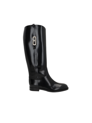 SR Nora Brushed Leather Boots-SERGIO ROSSI-JOHN JULIA