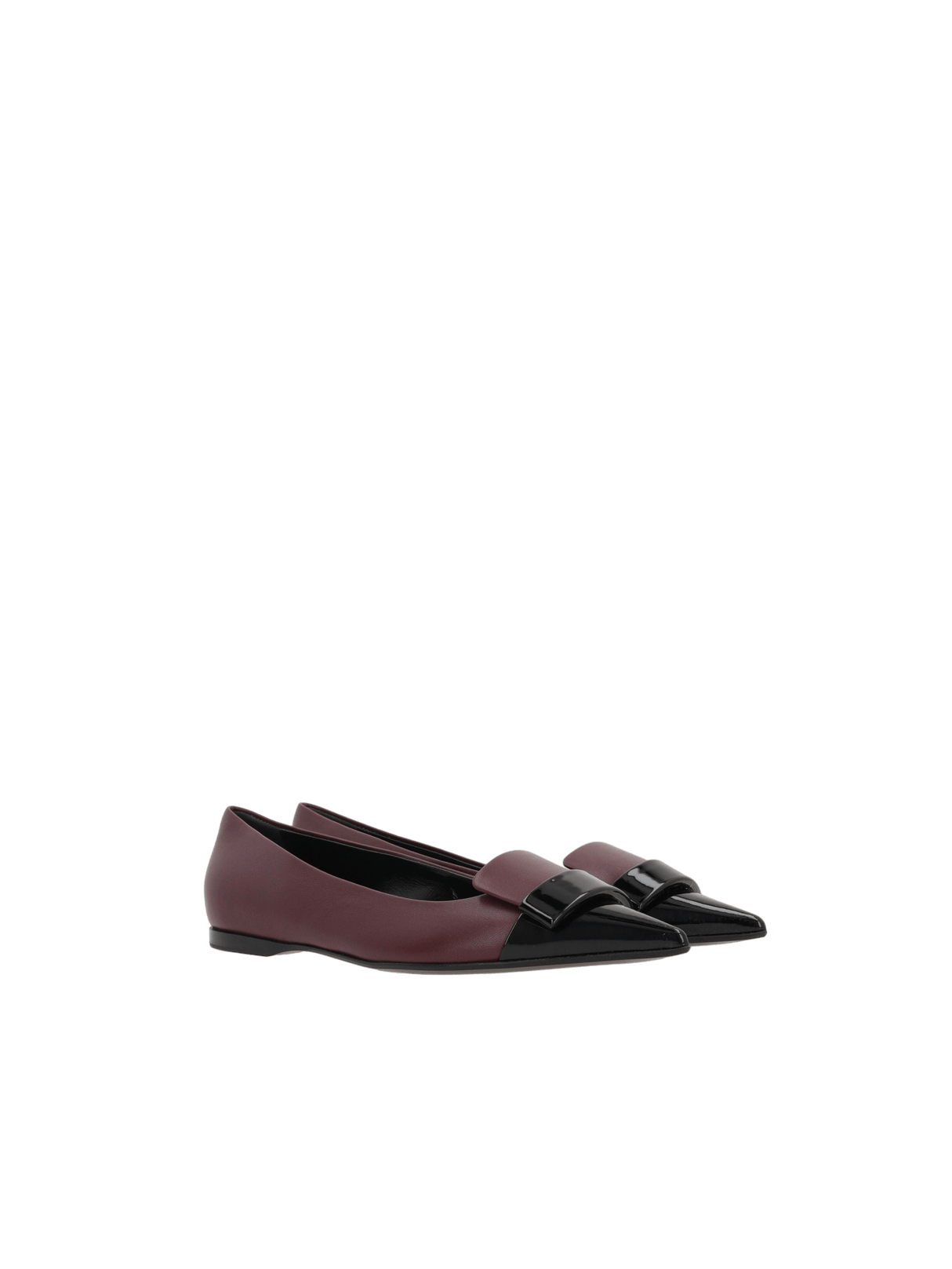 SR1 Nappa and Patent Leather Ballerinas-SERGIO ROSSI-JOHN JULIA