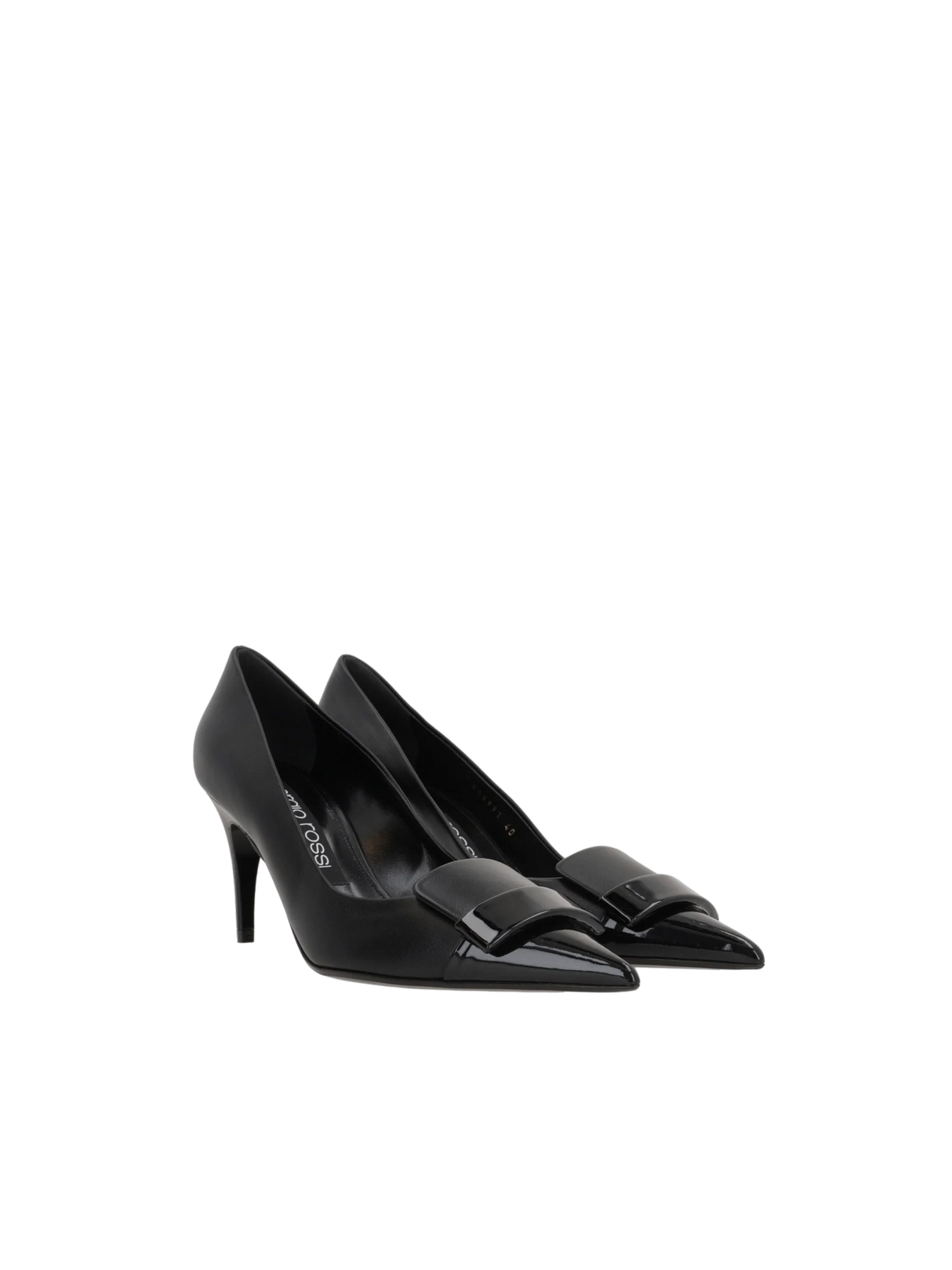 SERGIO ROSSI-Sr1 Nappa and Patent Leather Pumps-JOHN JULIA