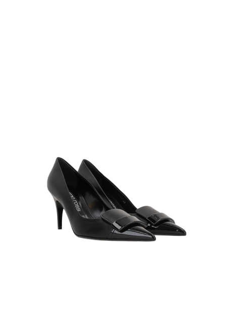 SERGIO ROSSI-Sr1 Nappa and Patent Leather Pumps-JOHN JULIA