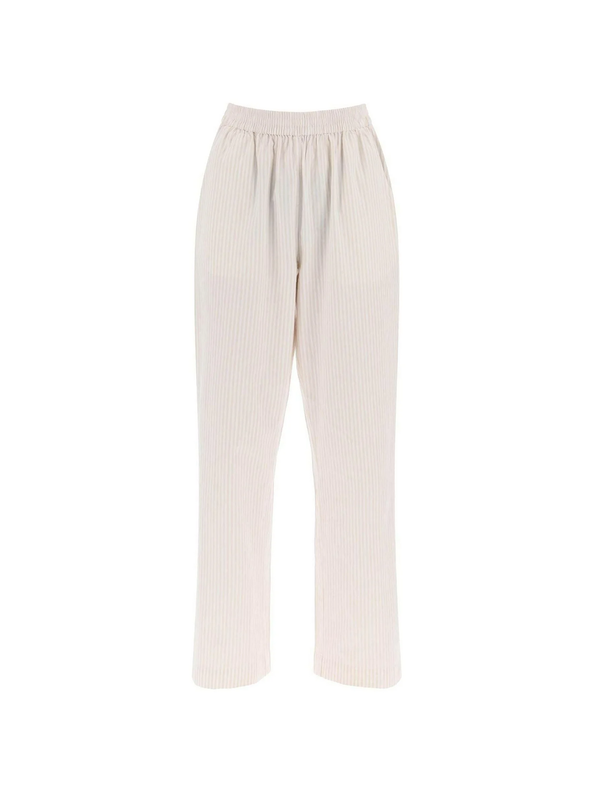 Beige and White Striped Organic Cotton Claudia Pants SKALL STUDIO JOHN JULIA.