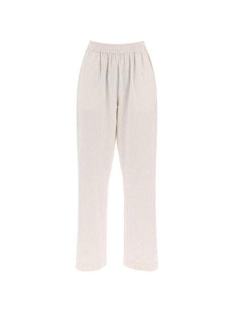 Beige and White Striped Organic Cotton Claudia Pants SKALL STUDIO JOHN JULIA.