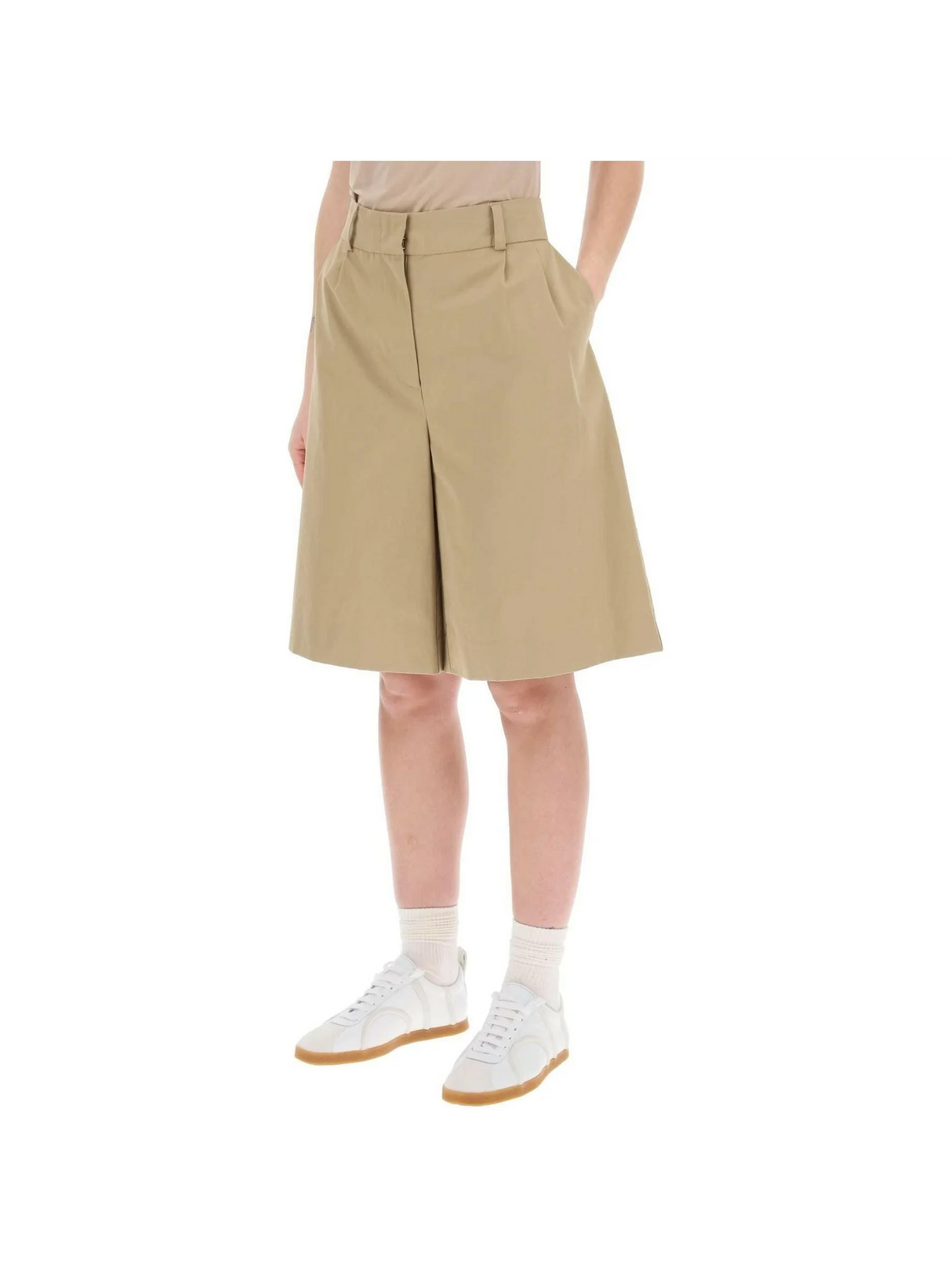 Dark Beige Jane Organic Cotton Shorts SKALL STUDIO JOHN JULIA.