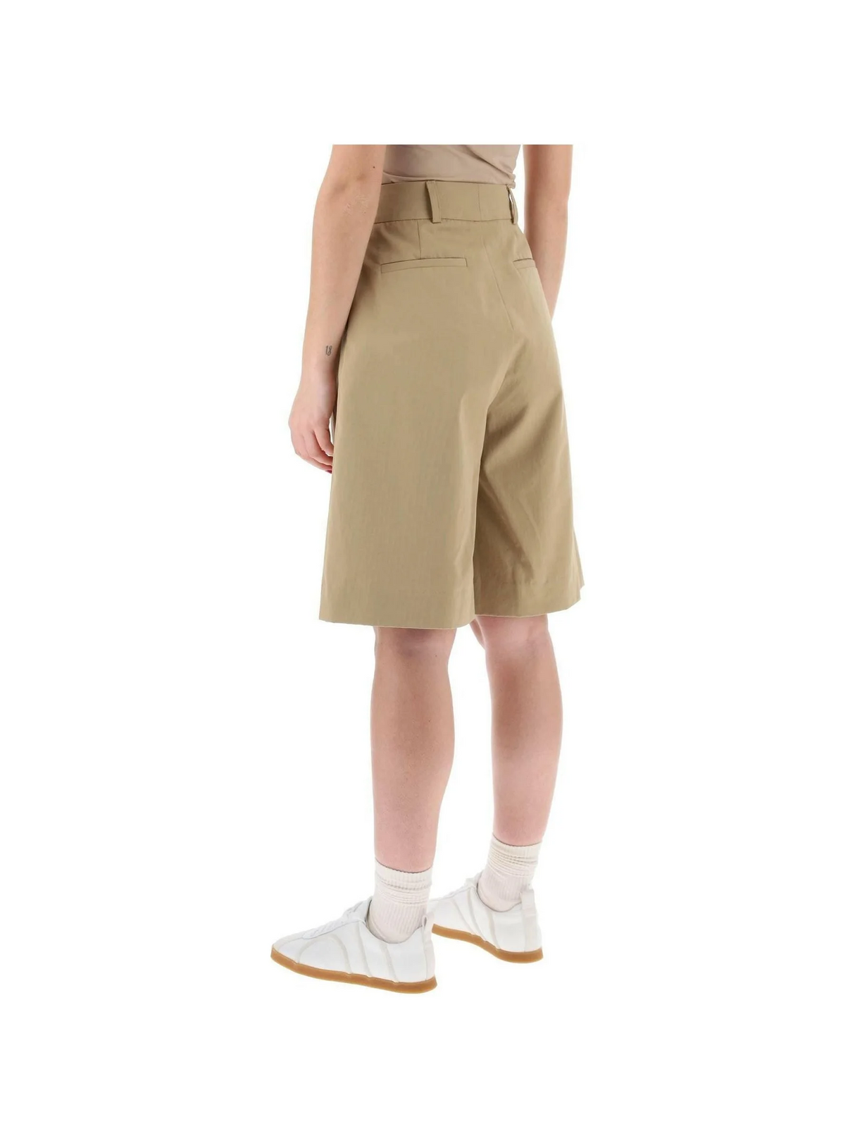 Dark Beige Jane Organic Cotton Shorts SKALL STUDIO JOHN JULIA.