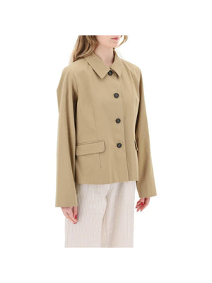 Dark Beige Petra Organic Cotton Canvas Jacket SKALL STUDIO JOHN JULIA.